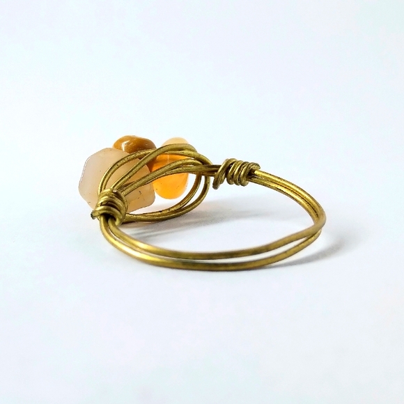 Beautiful Earthy Gems Handmade Twisted Gold Ring Size 9.25 **read description** - Picture 1 of 4